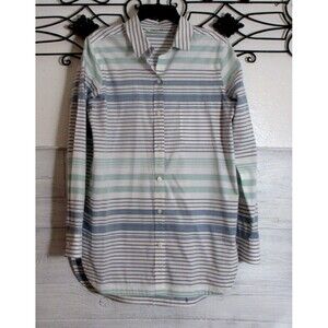 Orvis Women's Top Size L/10 Long Sleeve Multicolored Striped Button Up